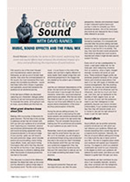 Creative Sound: Music, Sound Effects and the Final Mix