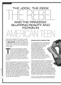 The Jock, The Geek, The Rebel and the Princess: Blurring Reality and Fiction in <i>American Teen</i>