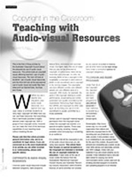 Copyright in the Classroom: Teaching with Audio-Visual Resources