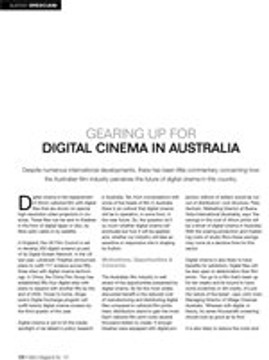 Gearing Up for Digital Cinema in Australia