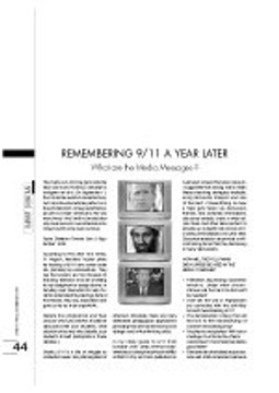 Remembering 9/11 A Year Later - What are the Media Messages?