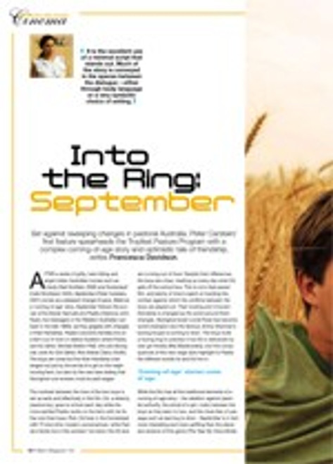 Into the Ring: <i>September</i>