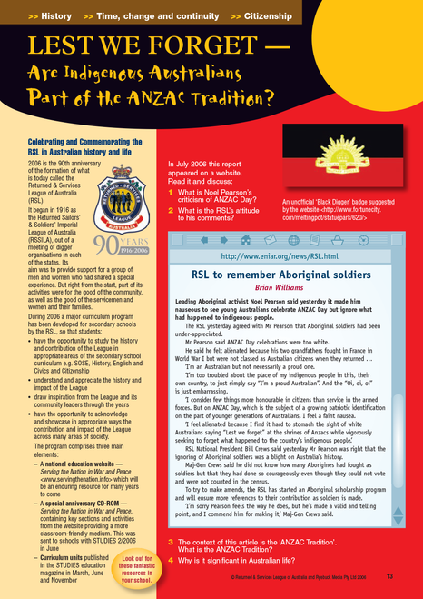 Are Indigenous Australians part of the ANZAC Tradition?