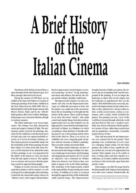 A Brief History of the Italian Cinema