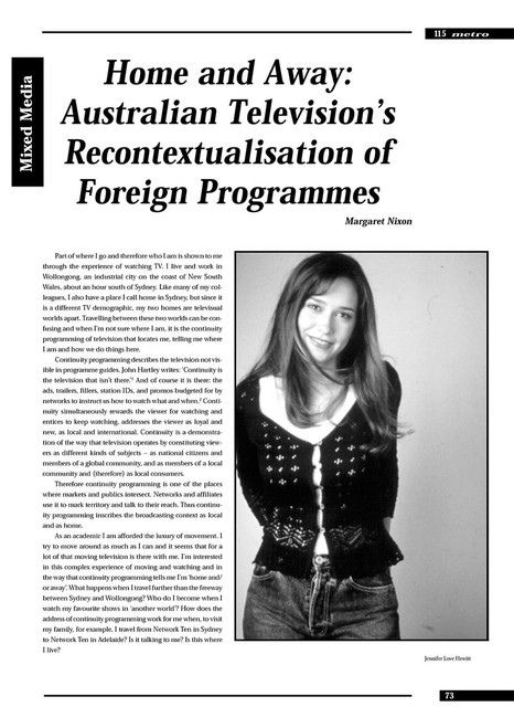 Home and Away: Australian Television's Recontextualisation of Foreign Programmes