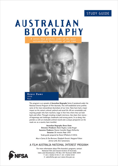Australian Biography Series - Bruce Dawe (Study Guide)