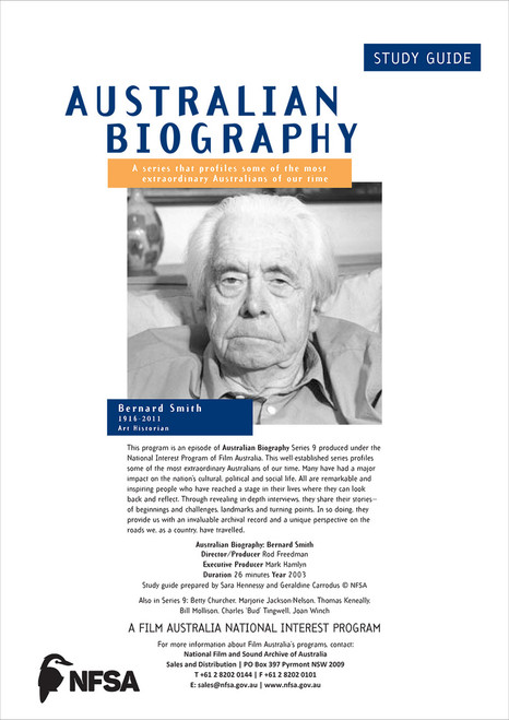 Australian Biography Series - Bernard Smith (Study Guide) 