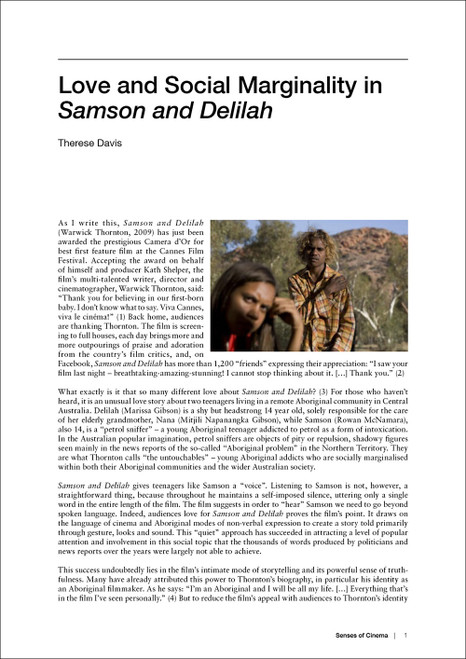 Love and Social Marginality in 'Samson and Delilah'