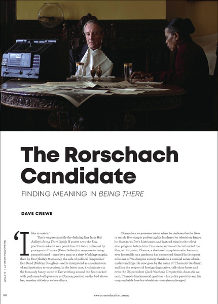 The Rorschach Candidate: Finding Meaning in 'Being There'