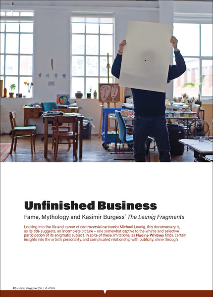 Unfinished Business: Fame, Mythology and Kasimir Burgess' 'The Leunig Fragments'