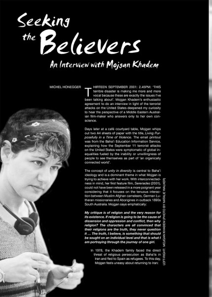 Seeking the Believers: An Interview with Mojgan Khadem