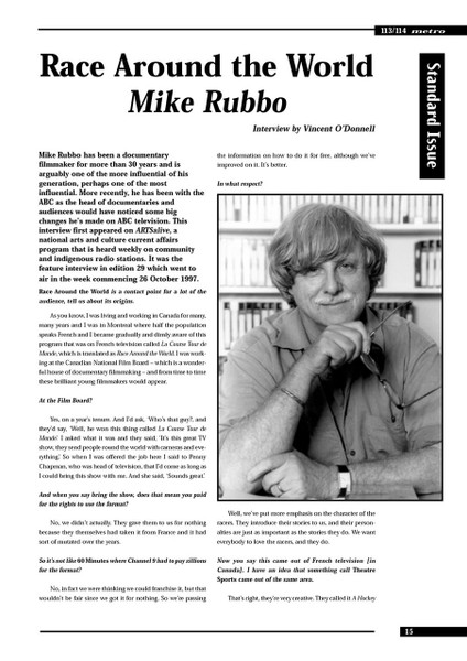 Race Around the World': Mike Rubbo