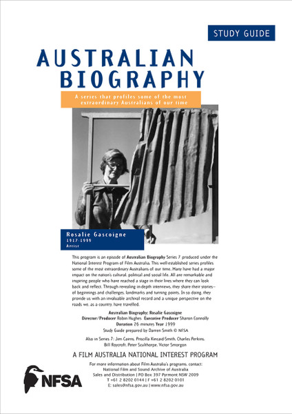 Australian Biography Series - Rosalie Gascoigne (Study Guide)