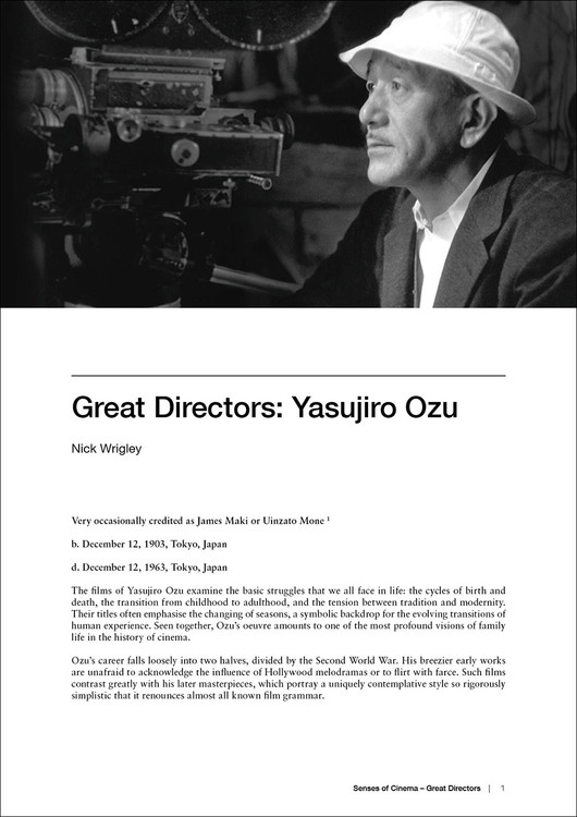 Great Directors: Yasujiro Ozu