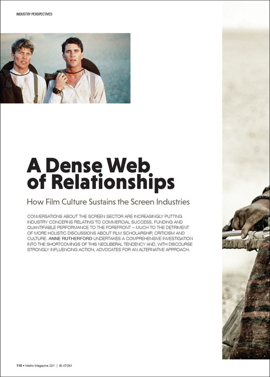 A Dense Web of Relationships: How Film Culture Sustains the Screen Industries