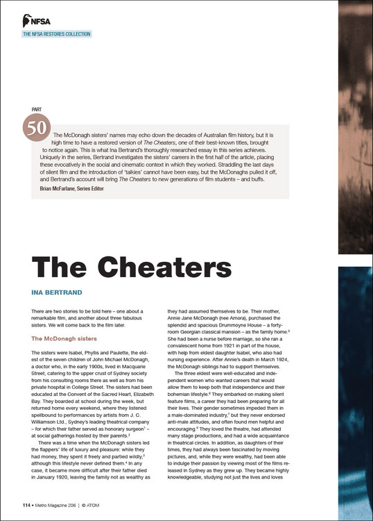 NFSA Restores Collection: 'The Cheaters'