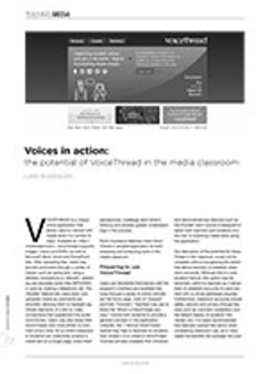 Voices in Action: The Potential of VoiceThread in the Media Classroom