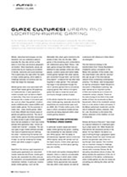 Glaze Cultures: Urban and Location-Aware Gaming