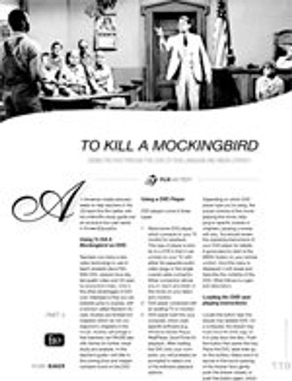 To Kill a Mockingbird: Seeing the Film Through the Lens of Film Language and Media Literacy ?Part 3