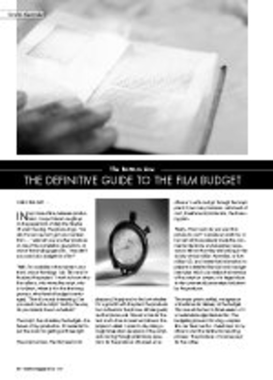 The Bottom Line - The Definitive Guide To The Film Budget