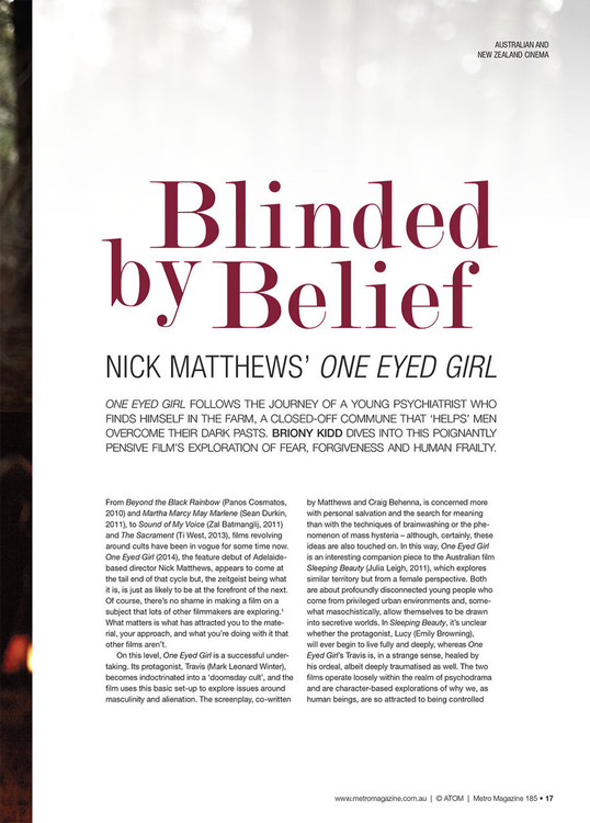 Blinded by Belief: Nick Matthews' One Eyed Girl