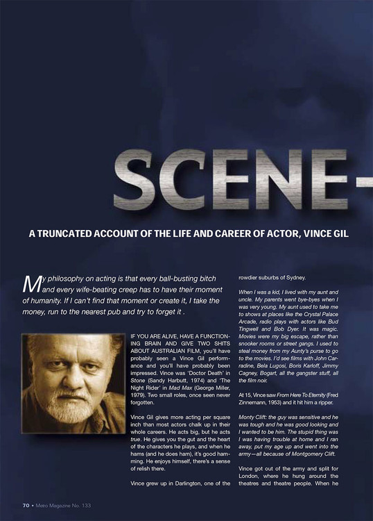 Scene-stealer: A Truncated Account of the Life and Career of Actor Vince Gil