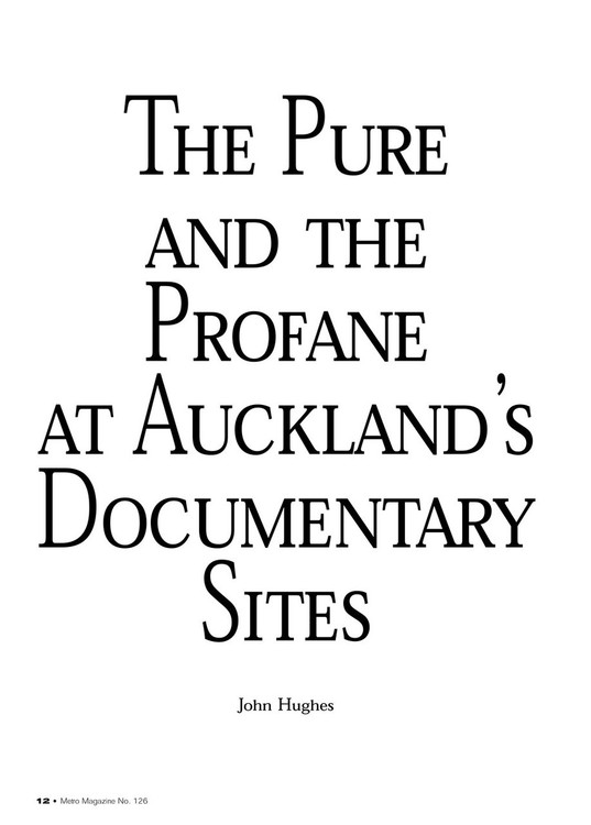 The Pure and the Profane at Auckland's Documentary Sites