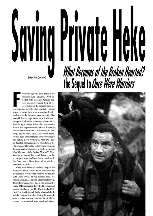 Saving Private Heke: 'What Becomes of the Broken Hearted?', the Sequel to 'Once Were Warriors'