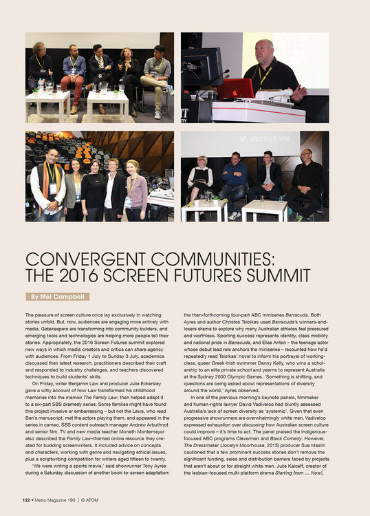 Convergent Communities: The 2016 Screen Futures Summit
