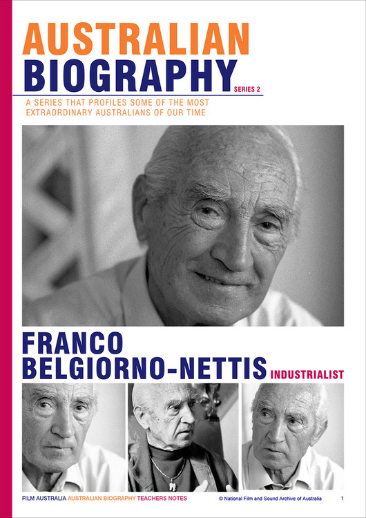Australian Biography Series - Franco Belgiorno-Nettis (Study Guide)