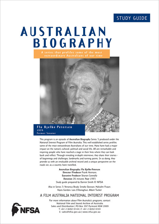 Australian Biography Series - Flo Bjelke-Petersen (Study Guide)