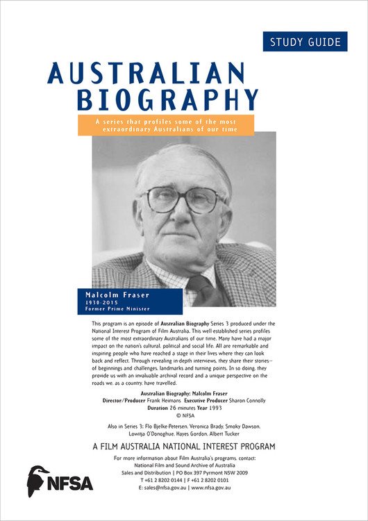 Australian Biography Series - Malcolm Fraser (Study Guide)