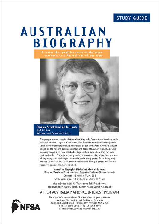 Australian Biography Series - Shirley Strickland de la Hunty (Study Guide)