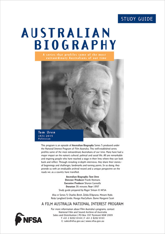 Australian Biography Series - Tom Uren (Study Guide) 