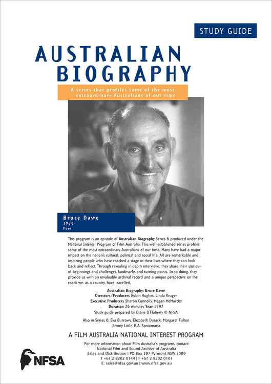 Australian Biography Series - Bruce Dawe (Study Guide)