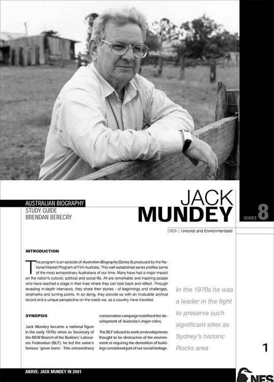 Australian Biography Series - Jack Mundey (Study Guide)