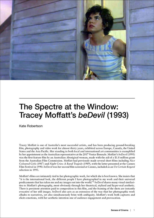 The Spectre at the Window: Tracey Moffatt's 'beDevil' (1993)