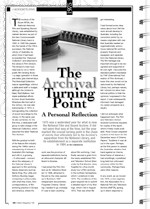 The Archival Turning Point: A Personal Reflection