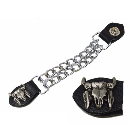 Steer Head with Feathers Vest Extender Steer Head with Feathers Vest Extender