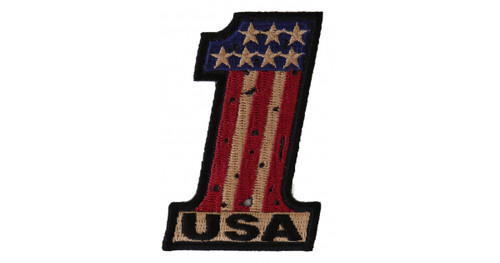 Number 1 USA Vintage Flag and Stars Patch