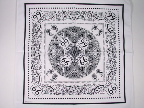 Route 66 White Bandana