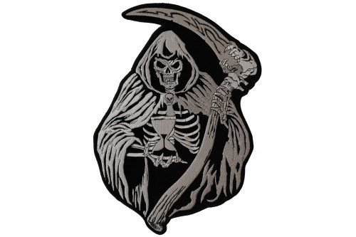 Reaper Skull with Scythe and Sand Clock Patch Reaper Skull with Scythe and Sand Clock Patch