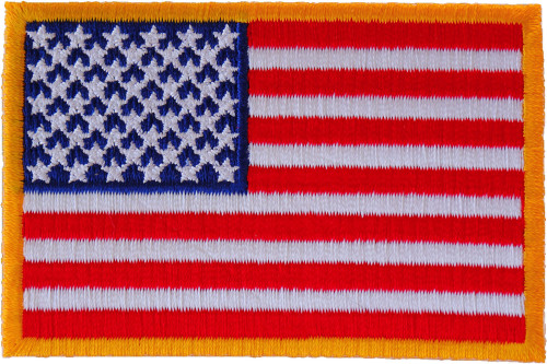 US Flag Patch with Yellow Border US Flag Patch with Yellow Border