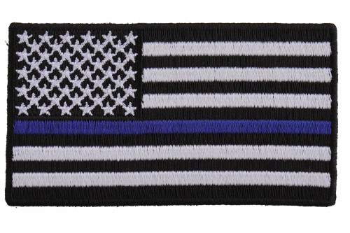 US Flag With Blue Stripe Patch US Flag With Blue Stripe Patch