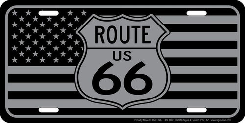 Route 66 Tactical Flag License Plate