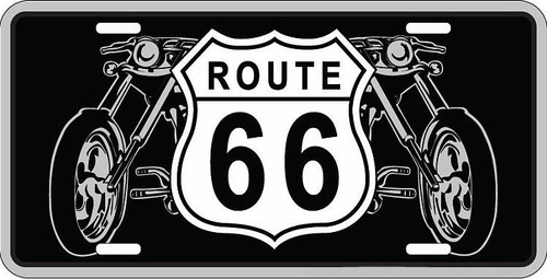 Route 66 Motorcycles License Plate