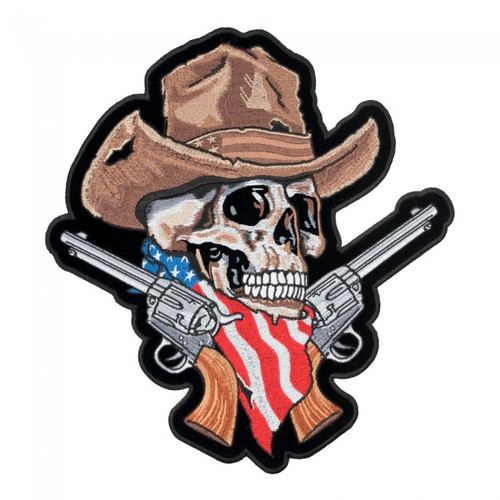 American Cowboy Skull With Guns Patch American Cowboy Skull With Guns Patch