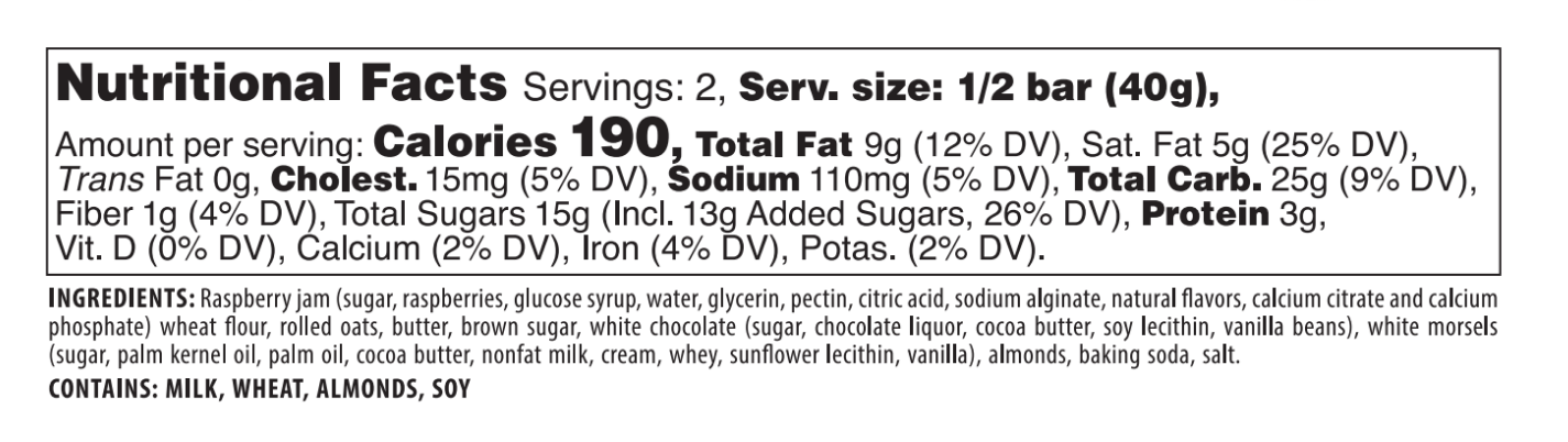 Mini Raspberry Bethlehem Bars (12 Pack Box) The Granola Factory