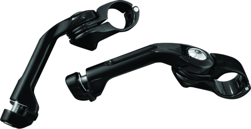 Kuryakyn Tour Tech 6in Back Arms With 1-1/4in Clamps Without Pegs Black - 7575