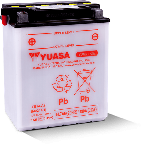 Yuasa YB14-A2 Yumicron CX 12-Volt Battery - YUAM2214HIND